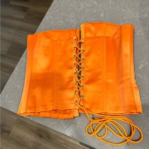 GUIZIO Orange Lace-Up Corset
